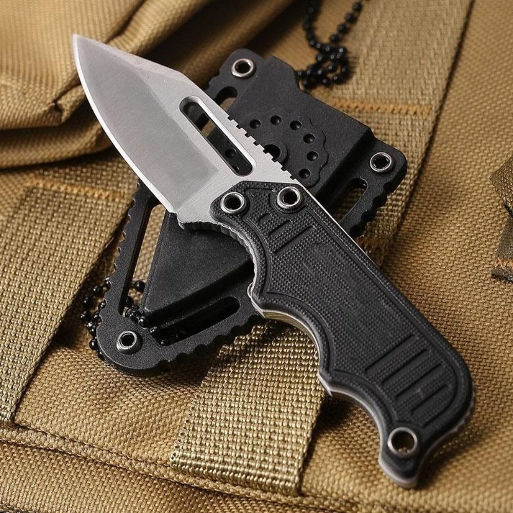 Edc Carry Fixed Blade Knife - Cuchillo de cuello portátil con funda